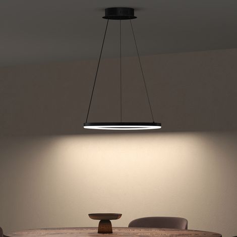 Pendelleuchte 50cm LED Hängelampe Dynamisches Wellendesign 3000K/4000K/6000K Verstellbares Kabel 16W Schwarz Hängeleuchte für Esszimmer Wohnzimmer Schlafzimmer