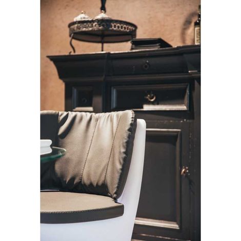 Cojín de piel gris para sillón COMFY MOON, accesorio de diseño para asientos - Monacis