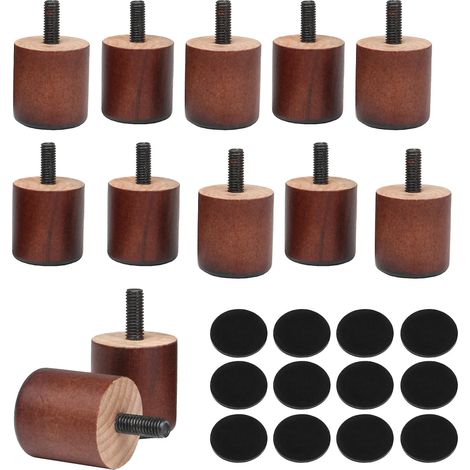 Ensemble de 16 patins de protection pour meubles en bois coloré, marron (1/5)