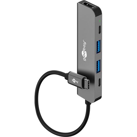 GOOBAY USB3.2 Hub 78967 Slim 5 ports USB-C vers HDMI/USB-C/USB-A 5 Gbit/s (1/3)