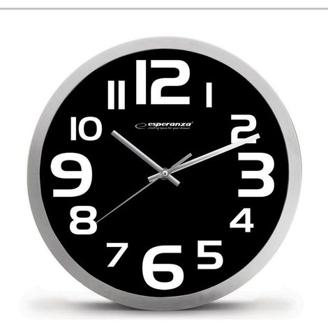 Orologio da parete Esperanza Zurich nero e bianco 25 cm (1/3)
