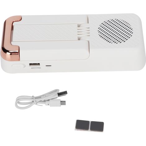 Faltbarer Handyhalter mit Bluetooth-Lautsprecher – Leistungsstarker tragbarer Lautsprecher, Weiß