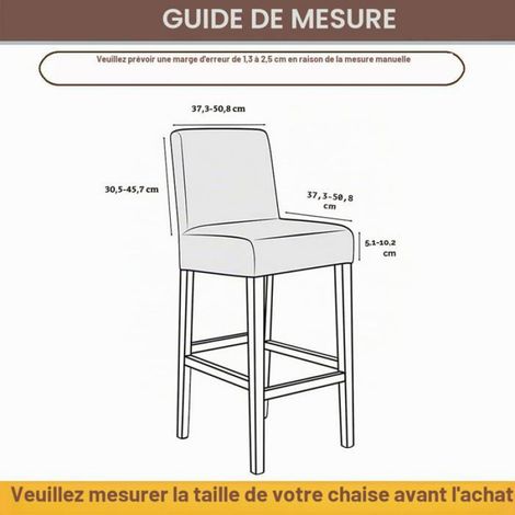 Housse De Tabouret De Bar - Velours Extensible - Pour Dossier Court 30 5 45 7 Cm - Lot De 2 (1/5)