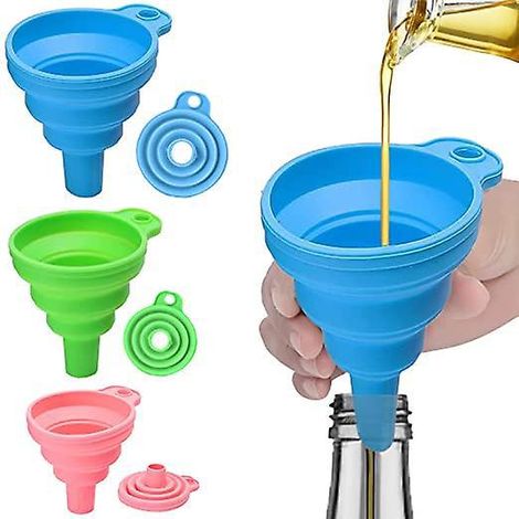 entonnoir Pliable En Silicone, 3 Pcs Entonnoir Cuisine Pour Transfert De Liquide (petit/moyen/grand) (1/5)