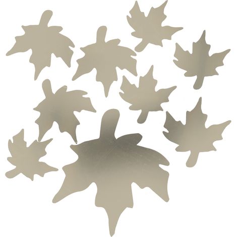 Stickers muraux à faire soi-même en forme de feuille d'érable, autocollants en PVC 3D, décoration murale dorée (1/5)