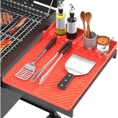 Tapis à Outils pour Barbecue - Blackstone - Silicone - 29x40cm - Rouge - Résistant à la Chaleur (1/4)