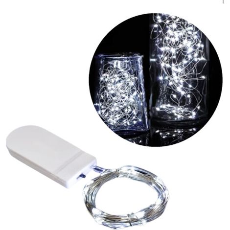Guirlande lumineuse LED, 1 m, blanc froid, alimentée par piles, pour la décoration intérieure, les fêtes, le jardin et les événements.-AquaForge (1/4)