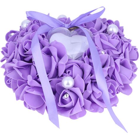 Romantische Hochzeitsgeschenke mit Rosenherz, Perle, Geschenkbox, Ringbox, Kissen, Weiß, Rot (1/5)