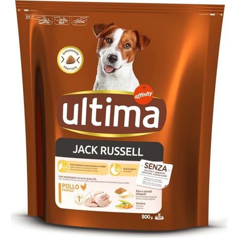 Ultima Cibo per Cani Mini Jack Russell Pollo 800 g - Crocchette Facili da Digerire (1/5)