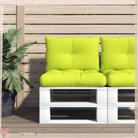 360845 Coussins de palette lot de 2 vert vif tissu (1/5)