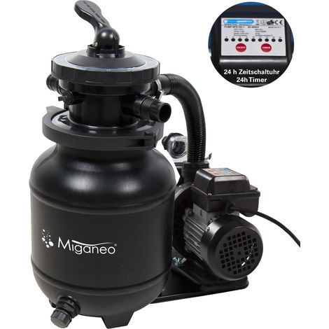 Miganeo Sandfilteranlage Dynamic 7000 Speed Clean schwarz 6,3 m³/h Leistung