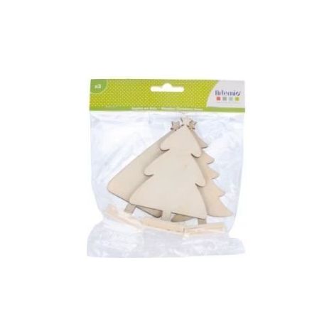 Objets décoratifs - Artemio - Sapins en bois - 12 cm - Lot de 3 - Personnalisables