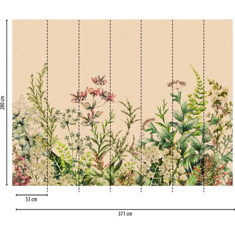 A.S. Creation Fototapete Livingwalls The Wall 382771 Ein Motiv pro Rolle 3.71 x 2.80 m Dschungel Beige (1/3)