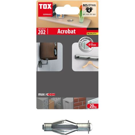 Bouchons métalliques MHD-S ACROBAT pour espaces creux, 10x37 mm et vis M5x45. (1/4)
