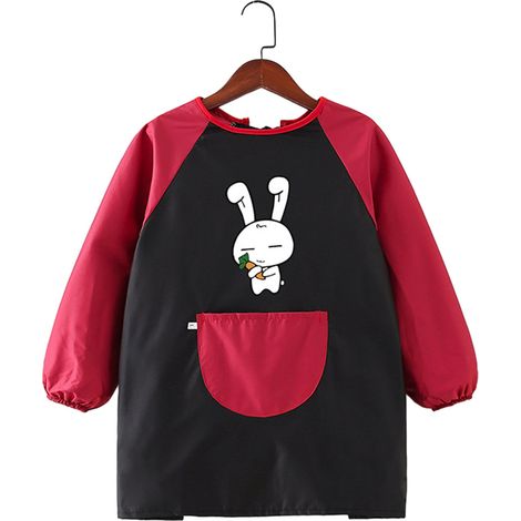 Tabliers imperméables pour petits garçons et filles, blouses d'art pour enfants, bavoirs à manches longues et sans manches avec po (1/5)