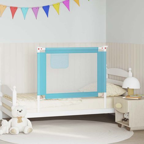 Barrière de lit pour enfant, bleue, 100 x 25 cm, en tissu (1/5)