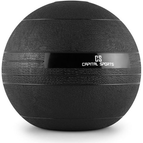 CAPITAL SPORTS Groundcracker - Medizinball , Slamball , Fitness Ball , Krafttraining , Ausdauertraining , Koordination , Füllung: Sand / Eisen , abwaschbar , schwarz , Gewicht: 15 kg