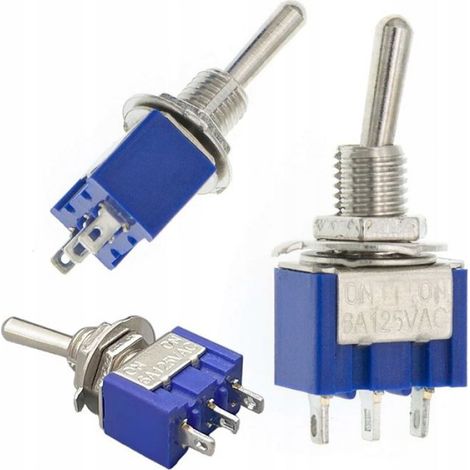 Interrupteur À Bascule - ON-OFF-ON - 3 A 250 V / 6 A 125 V - 3 Contacts - Pour Fils À Souder - ×1 (1/4)