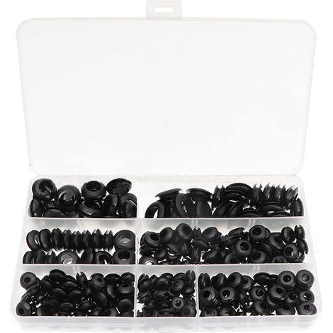 260 pezzi di detergente per gomma, anello in filo di gomma, guarnizione in gomma, anello per cavi, 7 misure per la protezione dei cavi, canaline per cavi, fili, barche, installazioni elettriche (1/3)