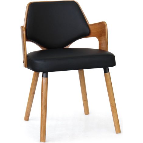Lot de 6 chaises scandinaves Dima Bois Naturel et Noir (1/3)
