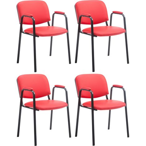 Set 4 sedie Ken Pro in similpelle rosso
