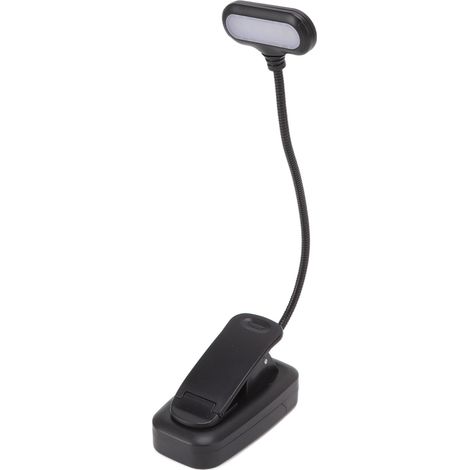 Lampe de lecture LED à pince avec protection des yeux, 3 niveaux de luminosité, col flexible, lampe de chevet portable pour la maison et les voyages (1/5)