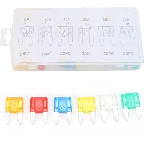 Coffret 120 fusibles à lame auto mini 5 10 15 20 25 30A pour moto voiture (1/5)