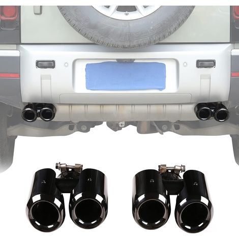 Accessoires extérieurs en acier inoxydable pour pot d'échappement Defender 90 110 2020-2022 Noir (1/5)