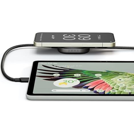 Zens Charging Cable Pro 2  Cargador magnético Qi2 para teléfono y suministro de energía USB-C de 140 W, carga inalámbrica Qi2 de hasta 15 W, carcasa de aluminio premium, cable de 1,5 m, color negro