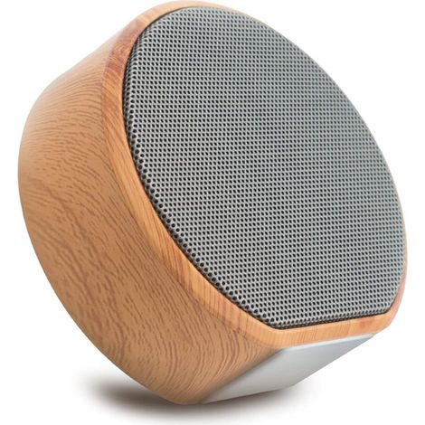 Enceinte Bluetooth rétro imitation bois, mini caisson, micro HD, USB/TF/AUX, rechargeable, décorative (blanc)