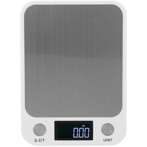 BUNTHAUS Balance de Cuisine, Balance Alimentaire, Mini Cuisine Portable en Acier Inoxydable Balance Electronique Digitale Balance Accessoire de Cuisson pour la Cuisson Cuisson Pesant,5kg/1g (Blanche) (1/5)