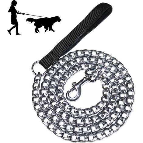 Hundeleine 3 0 mm x 180 cm Kettenleine Hundeleine Hundeleine Hundeleine aus Eisen Hundeleine Führleine Lange Leine Trainingsleine Schleppleine 3,0 mm (1/5)