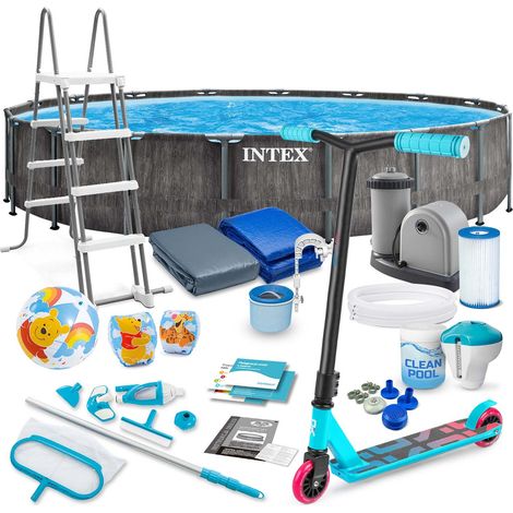 INTEX 26744 Rahmen-Gartenpool 549 x 122 cm 21-in-1 + GRATIS Scooter