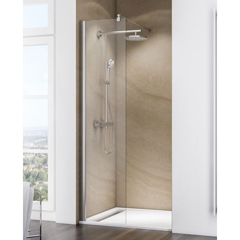 Paroi de douche à l'italienne, verre 6 mm transparent, paroi fixe Walk In Free Schulte, 50 x 200 cm (1/6)