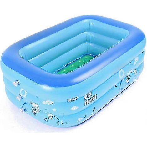 Piscine gonflable pour bébé, en PVC, pliable, rectangulaire, idéale pour les fêtes familiales et les bébés. (1/5)