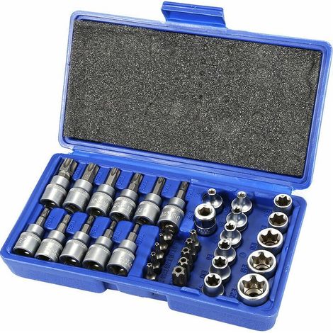 EASYCOMFORT Jeu de 34 Clés à Douille Torx - Ensemble Complet de Douilles Torx pour Mécanique et Bricolage (1/5)