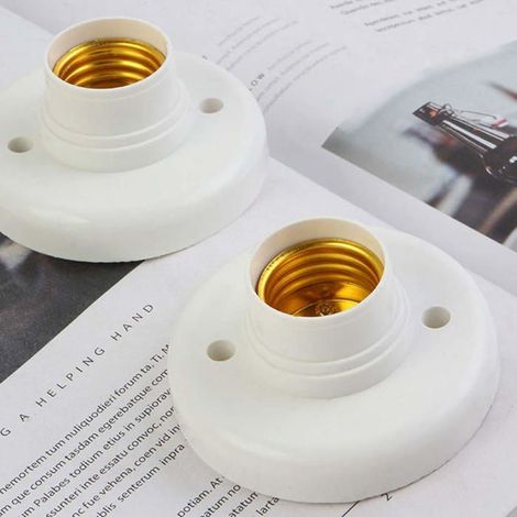 Lot de 2 douilles visser E27 – 220-240V, LED – Plafond, mural – Pour ventilateur – Velunor