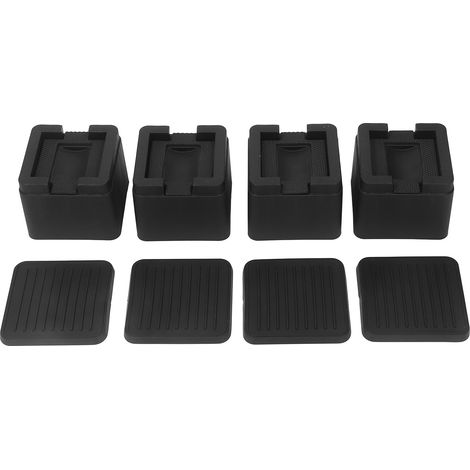 4 Blocs Carrés en Caoutchouc Anti-Dérapant Surélévateur Canapé Lit Machine à Laver Maison (1/5)
