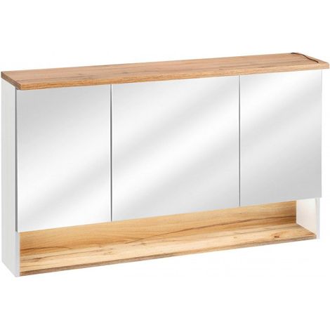 Cabinet de salle de bain avec miroir avec LED -  70 x 120 x 25 cm - Caraïbe White - Livraison gratuite