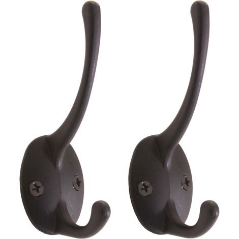 2er-Set Garderobenhaken HHG-625, Haken Wandhaken Kleiderhaken Set