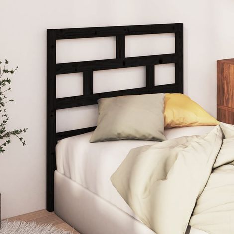 Tête de lit,Panneau de lit,Pour Lit adulte Noir 106x4x100 cm Bois massif de pin XZZ15983 (1/5)