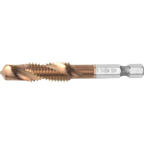 Foret Taraud Combiné M10 - Acier Rapide Queue Hexagonale 6.35mm - Perçage Et Filetage Métal - Lot De 1 (1/5)