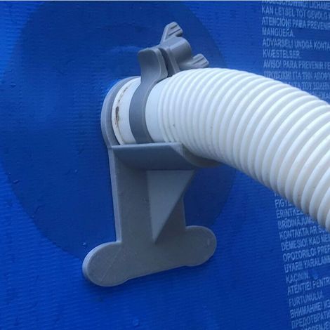 2 supports de tuyau de piscine Gris - Soutien des tuyaux de 30 à 37 mm (1/4)