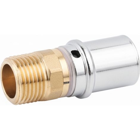 Raccordo diritto maschio Ø40x1 1/4 in ottone nichelato per tubo multistrato pex-al-pex balpex mp bampi mpmm4014