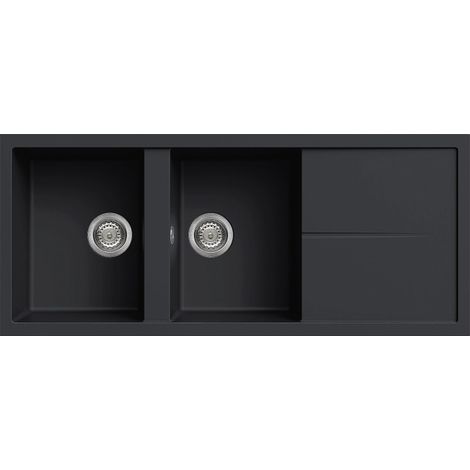 Lavello Elleci Incasso 2 vasche 116x50 Unico 500 Granitek Antracite LGU50059