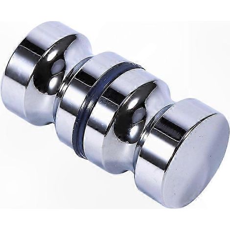 Poignée de tirage en aluminium chromé pour douche et salle de bain, format 62x30mm, modèle robuste et résistant à l'humidité. (1/3)