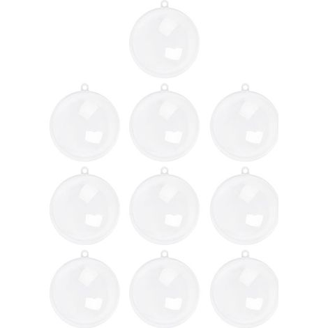 10 boules de Noël transparentes à remplir, décorations et sphères de Noël à suspendre, pour loisirs créatifs.-6X6X6CM (1/3)