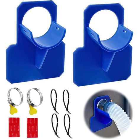 2Pcs Plastic Pool Hose Holders Pool Water Pipe Bracket for Above Ground Pool, with 2 Glue and 4 Cable Ties, Prevent Hose from Falling Break Resistant