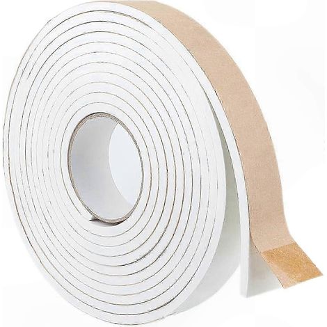 Bande d'étanchéité en mousse à cellules fermées haute densité de 5 m, 40 mm x 6 mm, blanche, pour portes et fenêtres (1/5)