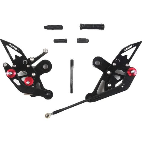 Verstellbare Fußrasten aus robustem Aluminium, kompatibel mit Sportmotorrädern, Schwarz (1/2)